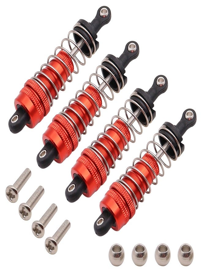 Treehobby 4PCS Front & Rear Alloy Aluminum Shock Absorber Replacement Upgrade Parts for Wltoys 1/14 144001 RC Buggy Car Metal Upgrade Accessories (Red) - Image 1